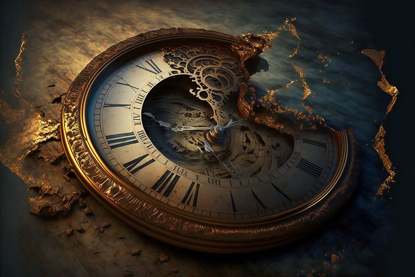 Futurist image of an vintage clock